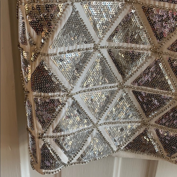 H&M Silver Sequined Skirt size 4 - Picture 4 of 8